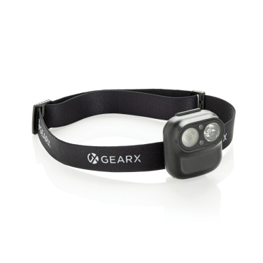 Logotrade reklaminiai produktai nuotrauka: „Gear X RCS“ plastikinis galvos žibintuvėlis su judesio jutikliu