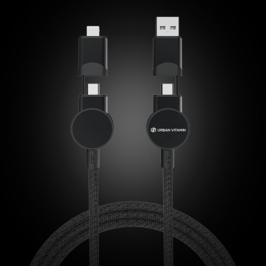 Logotrade dāvanas foto: Oakland RCS pārstrādāta plastmasas 6-in-1 ātrās uzlādes 45W kabelis