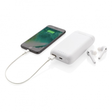 Logotrade dāvanas foto: Liberty TWS austiņas ar 5000 mAh jaudas banku