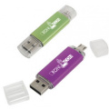 Metāla un plastmasas OTG USB zibatmiņa, daudzkrāsains