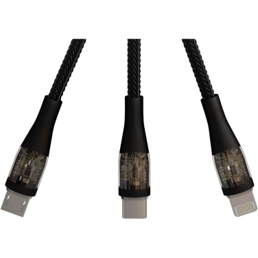 Logotrade dāvanas foto: SCX.design C51 60W 5-in-1 rPET ātrās uzlādes kabelis ar displeju