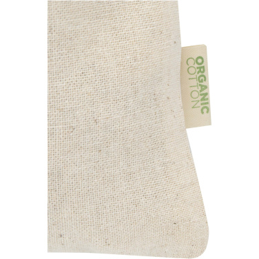 Logotrade biznesa dāvanas foto: Odisha 140 g/m² OCS organiskais dāvanu maisiņš - 15 x 10 cm