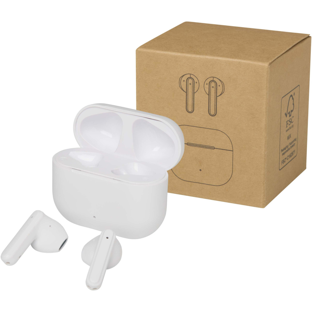 Logotrade logo dāvanas foto: Altais pārstrādātas plastmasas patiesi bezvadu Bluetooth® austiņas