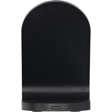 Логотрейд бизнес-подарки картинка: Loop подставка для беспроводной зарядки из переработанной пластмассы, сертифицированной по стандарту RCS, с двумя катушками м