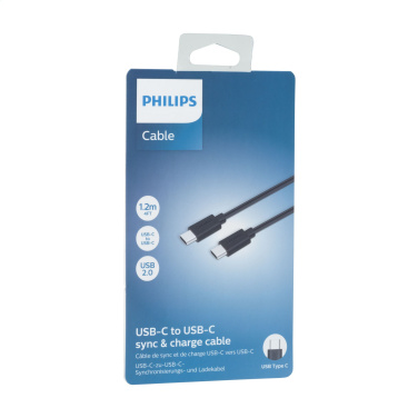 Лого трейд бизнес-подарки фото: Кабель Philips USB-C на USB-C