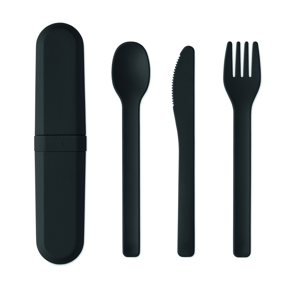 Лого трейд pекламные cувениры фото: Cutlery set and case in PLA