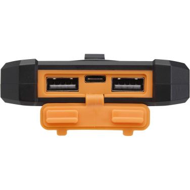 Логотрейд pекламные cувениры картинка: Altair 5000 мАч 10 Вт прочное портативное зарядное устройство из переработанного пластика с солнечной батареей и встроенным фонариком