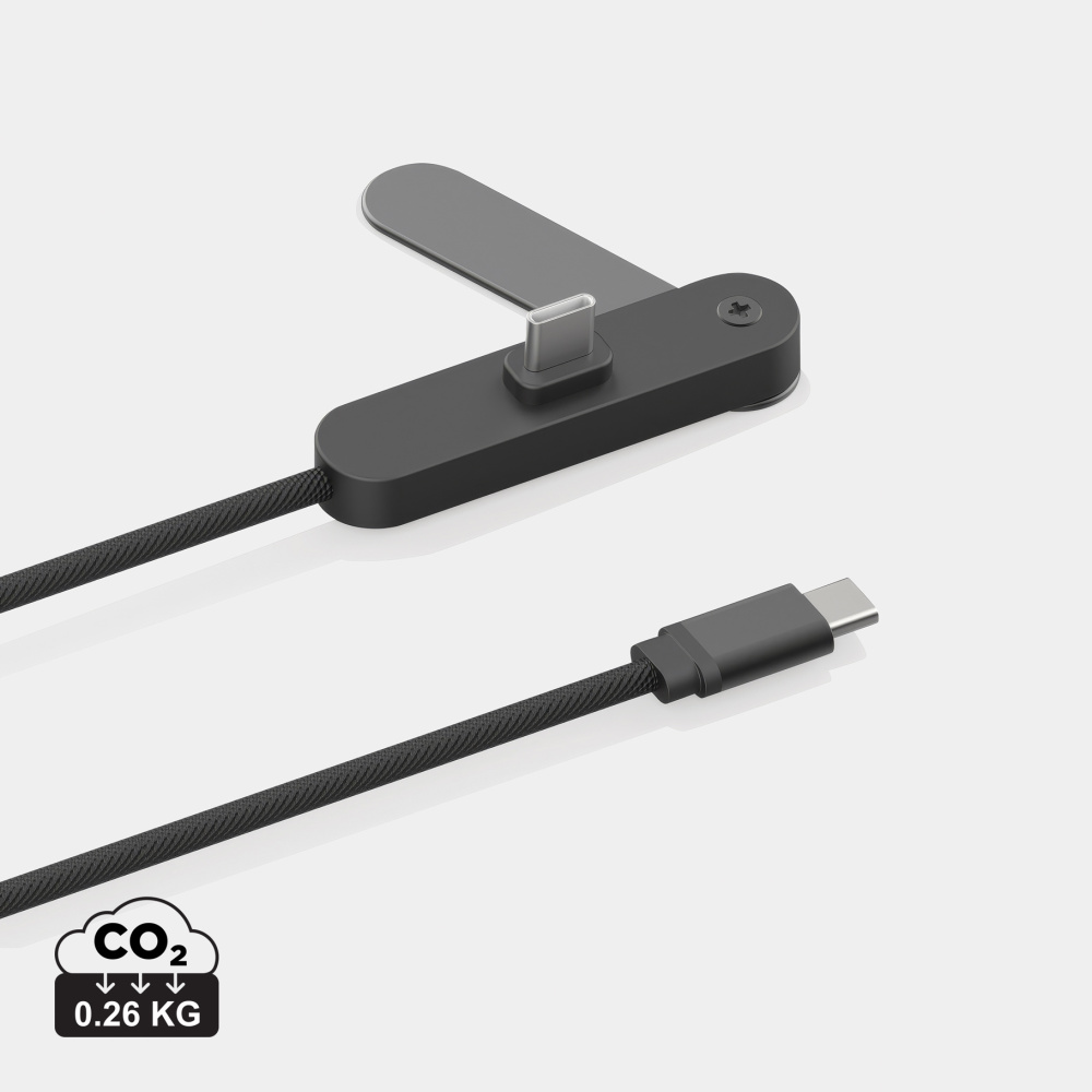 Логотрейд pекламные cувениры картинка: Кабель Aluvia RCS 65W PD с регулируемой подставкой для телефона