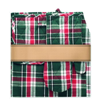 Лого трейд бизнес-подарки фото: Chequered cotton kitchen set