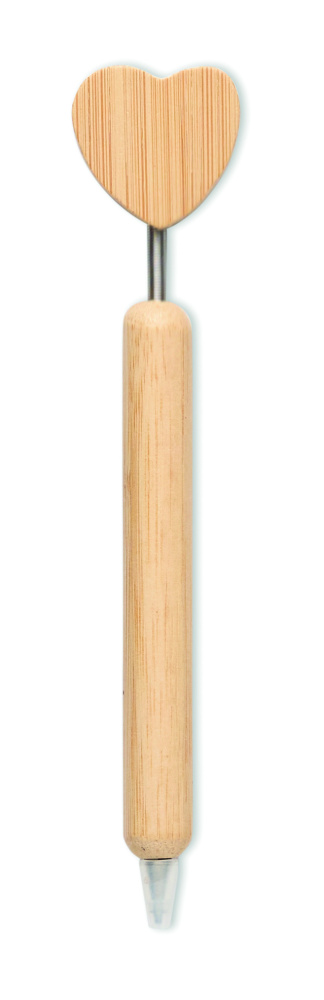 Лого трейд pекламные cувениры фото: Bamboo heart ball pen