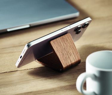 Лого трейд pекламные cувениры фото: Walnut wood phone stand