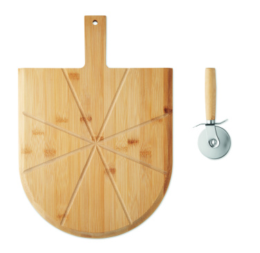 Логотрейд pекламные cувениры картинка: Bamboo pizza board & cutter