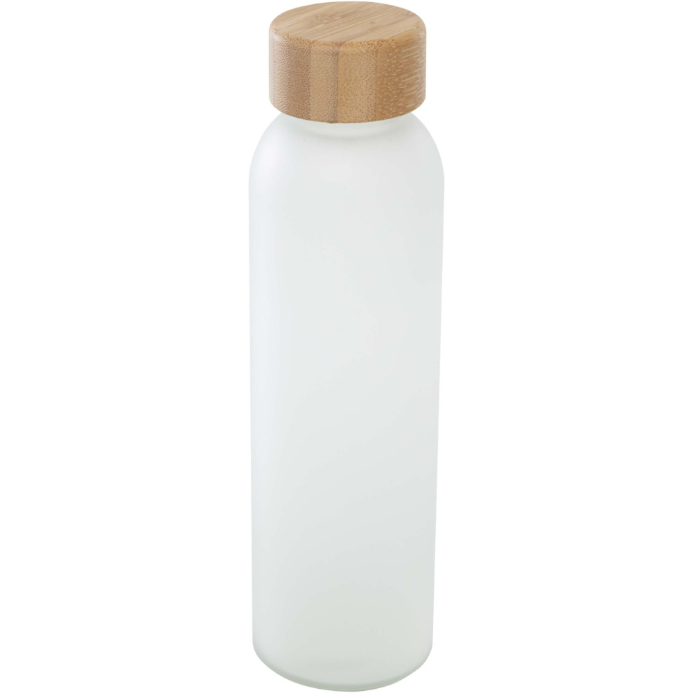Logotrade reklamprodukter bild: Lume 500 ml matt glasflaska av silikatglas med bambulock
