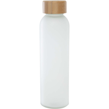 Logotrade reklamprodukter bild: Lume 500 ml matt glasflaska av silikatglas med bambulock