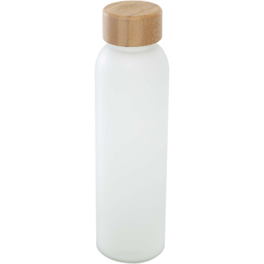Logotrade presentreklam bild: Lume 500 ml matt glasflaska av silikatglas med bambulock