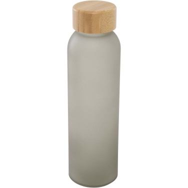 Logotrade profilprodukter bild: Lume 500 ml matt glasflaska av silikatglas med bambulock