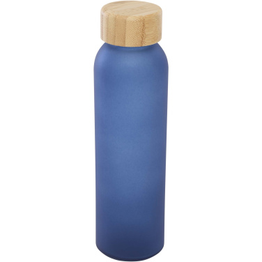 Logotrade reklamprodukter bild: Lume 500 ml matt glasflaska av silikatglas med bambulock