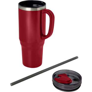 Logotrade profilprodukter bild: Melbourne RCS-certifierad mugg med sugrör, 1 200 ml