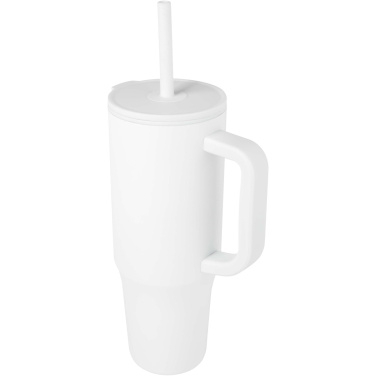 Logotrade presentreklam bild: Brady 900 ml RCS-certifierad isolerad mugg med silikonsugrör