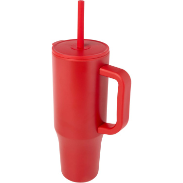 Logotrade profilprodukter bild: Brady 900 ml RCS-certifierad isolerad mugg med silikonsugrör