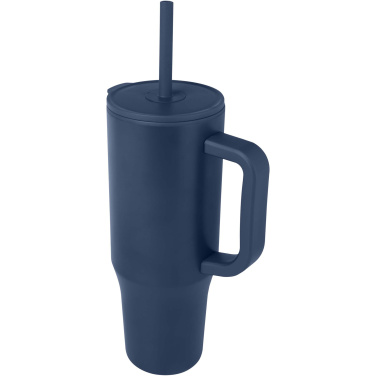 Logotrade kampanjprodukter bild: Brady 900 ml RCS-certifierad isolerad mugg med silikonsugrör