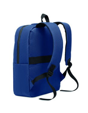 Logotrade kampanjprodukter bild: En 15''  ryggsäck tillverkad av 600D RPET-polyester med 210D-foder och anpassningsbar tryckning