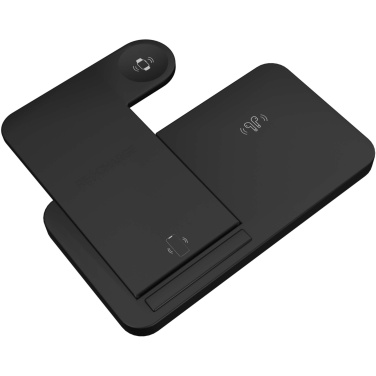 Logotrade profilprodukter bild: SCX.design W28 3-i-1 trådlös laddningsbas med telefonställ