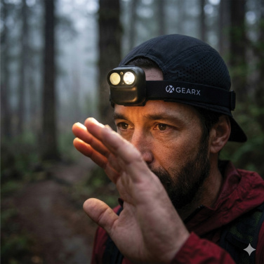 Logotrade reklamprodukter bild: Gear X pannlampa med rörelsesensor, RCS rplast